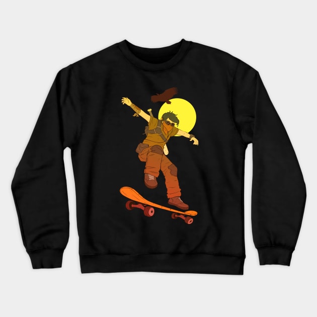 Post-Apocalypse skateboarder Crewneck Sweatshirt by vanpaul54